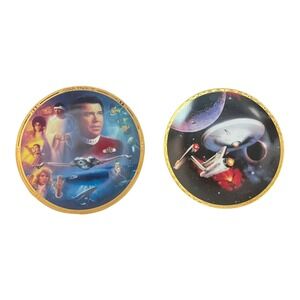 Vtg Hamilton Star Trek Plates Lot of 2: U.S.S Enterprise & The Voyage Home
